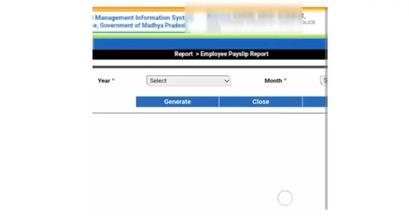 Select month and year for MP Treasury payslip