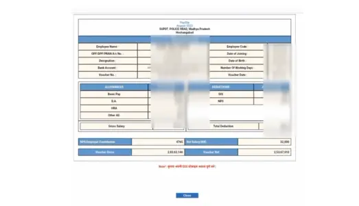 Download MP Treasury payslip PDF