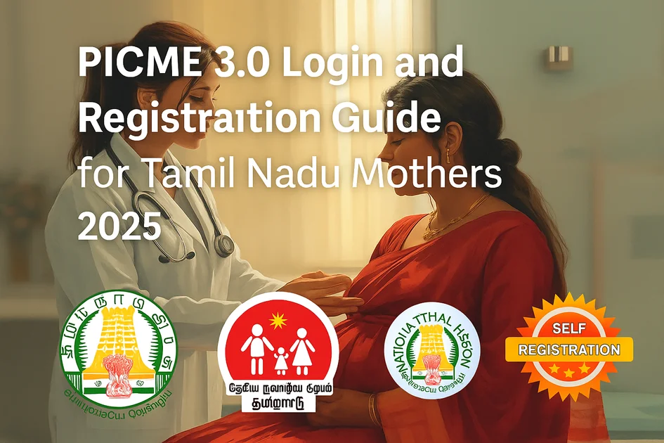 Doctor assisting a pregnant woman during PICME 3.0 registration under Tamil Nadu maternity benefit scheme